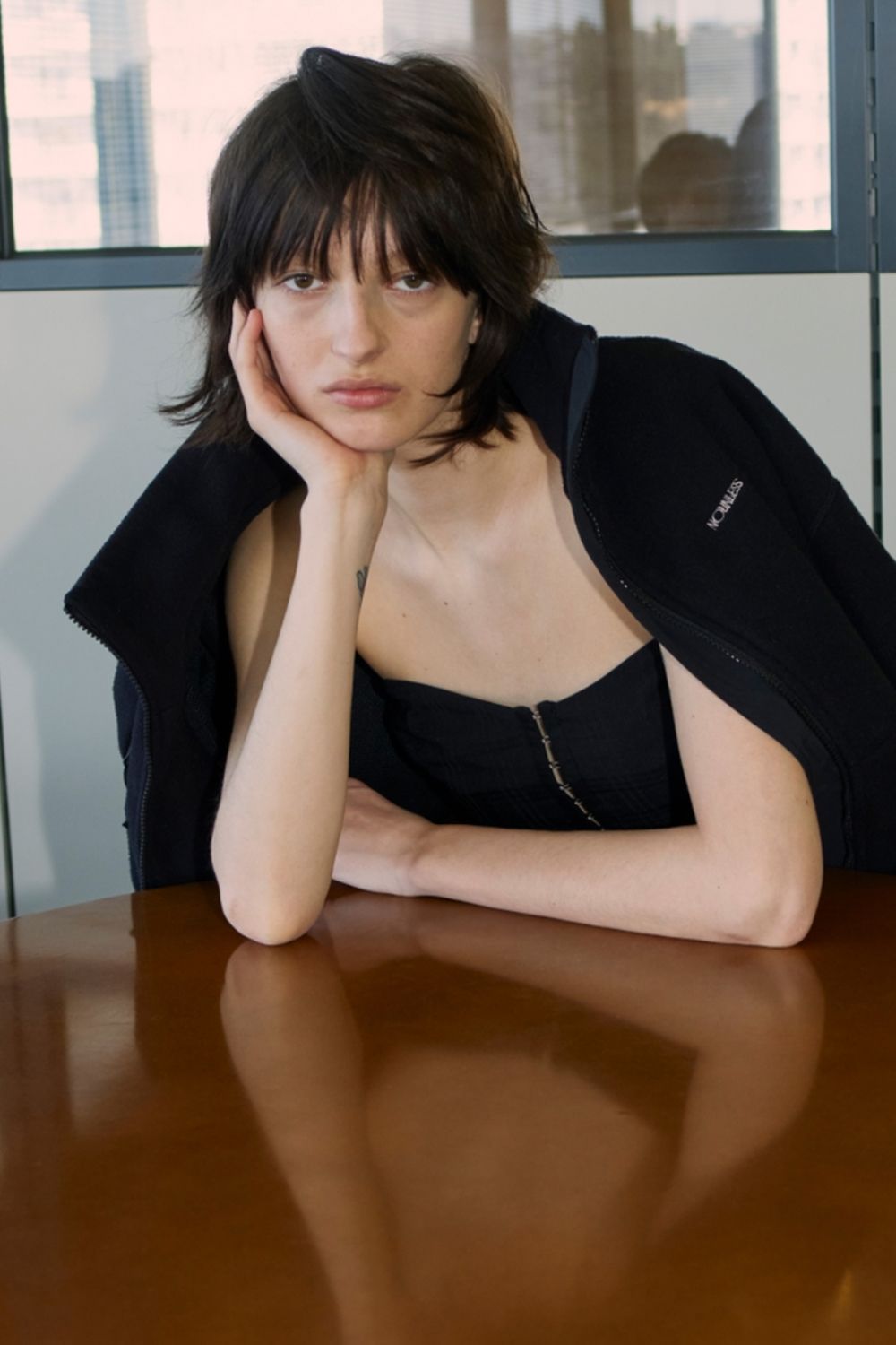 NOUNLESS OVER FLEECE JACKET (NOIR) / オーバーフリースジャケット ノワール