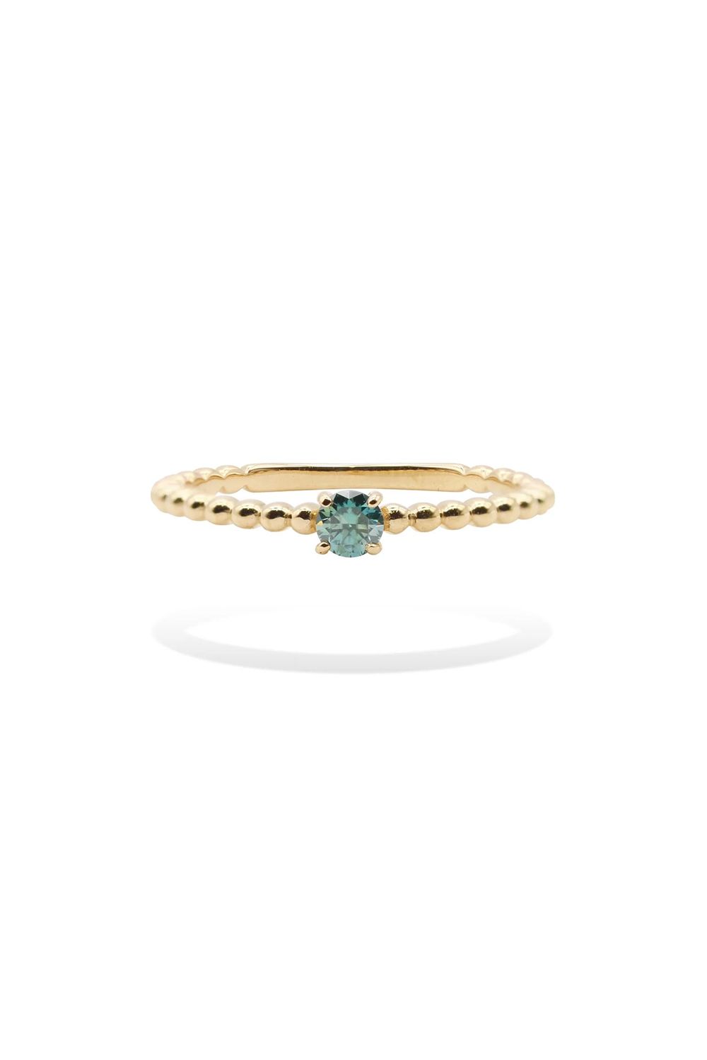 GYPPHY - MOISSANITE GRANO RING WITH GREEN MOISSANITE / グリーン