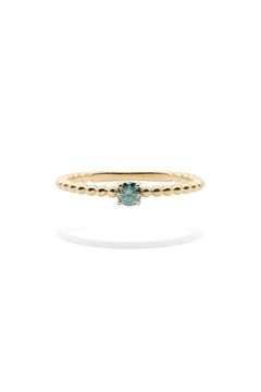 MOISSANITE GRANO RING WITH GREEN MOISSANITE / グリーン モアサナイト グラノ リング K10/K18 (イエローゴールド)