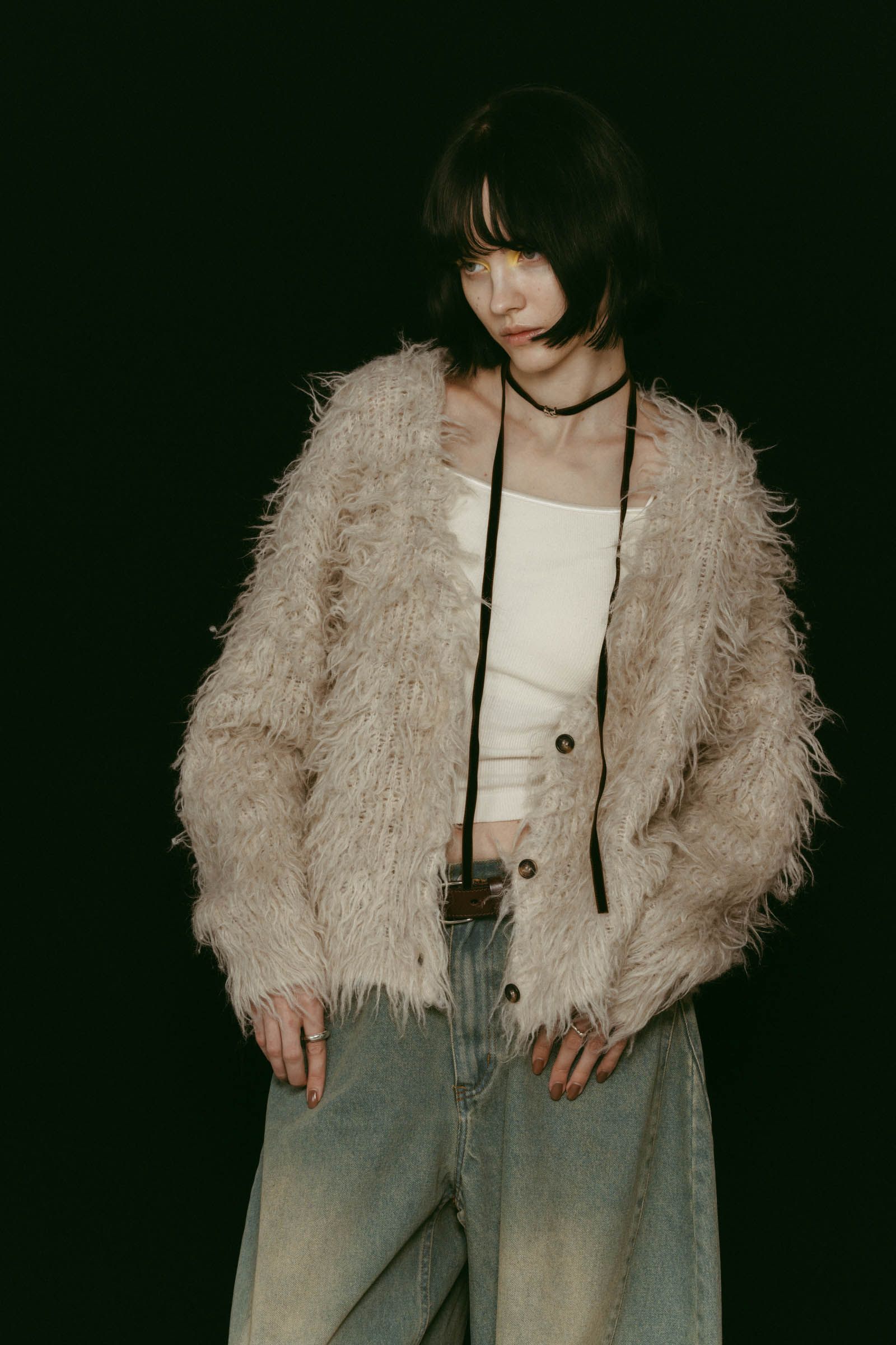shaggy cardigan / シャギーカーディガン (ライトベージュ) / 25AW