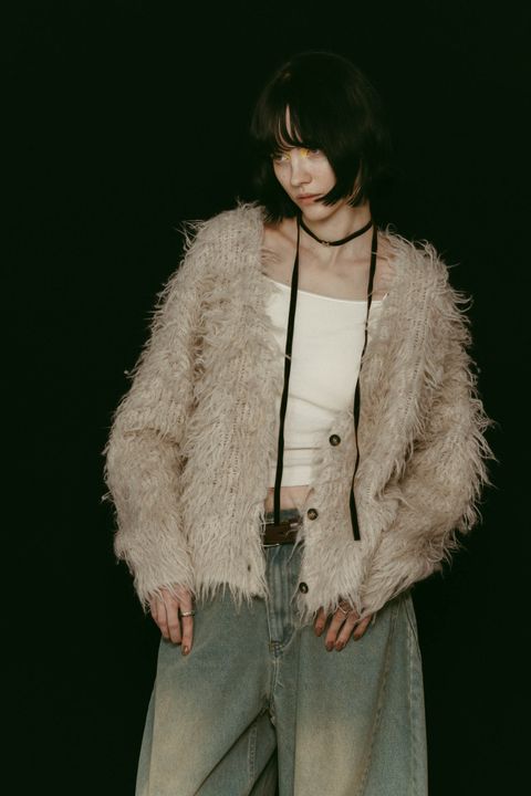 shaggy cardigan / シャギーカーディガン (ライトベージュ) / 25AW