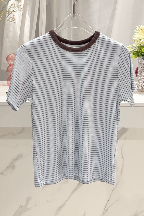 コンフォートスリムボーダーTシャツ (ライトブルー) Slim Border T-shirt (Light blue) /  26SS