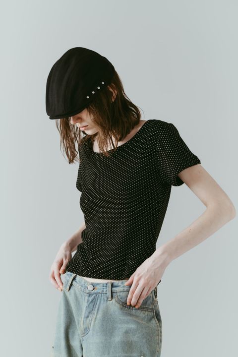 レイヤード クルーネックTシャツ (ドット) layered crewneck tee (Dot) /  26SS