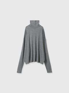 【BF割引対象12/2まで】【25AW】FINE WOOL OVER HIGH NECK TOPS / ファインウール ハイネックニットトップス  (グレー)