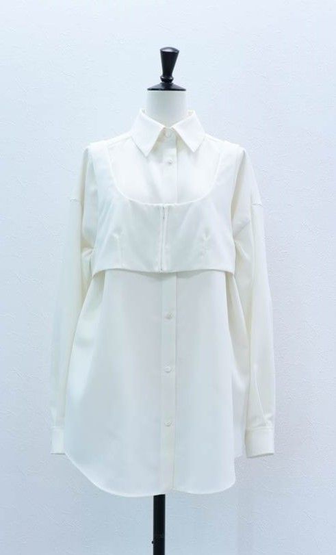 ビスチェ セット ドライシャツ (オフホワイト) Bustier Shirt (Off White) / 26AW *