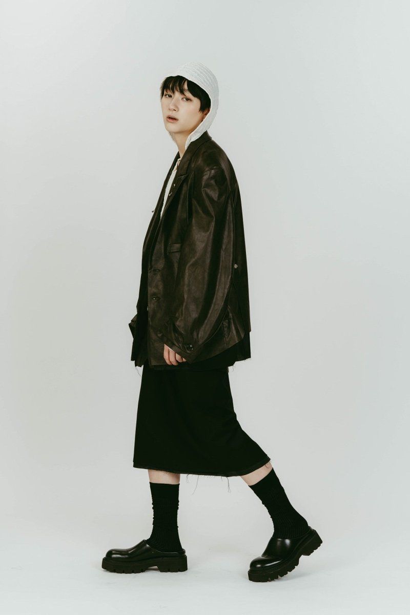 vintage tailored jacket (Leatherblack) / ヴィンテージ テーラードジャケット (レザーブラック) / 26SS