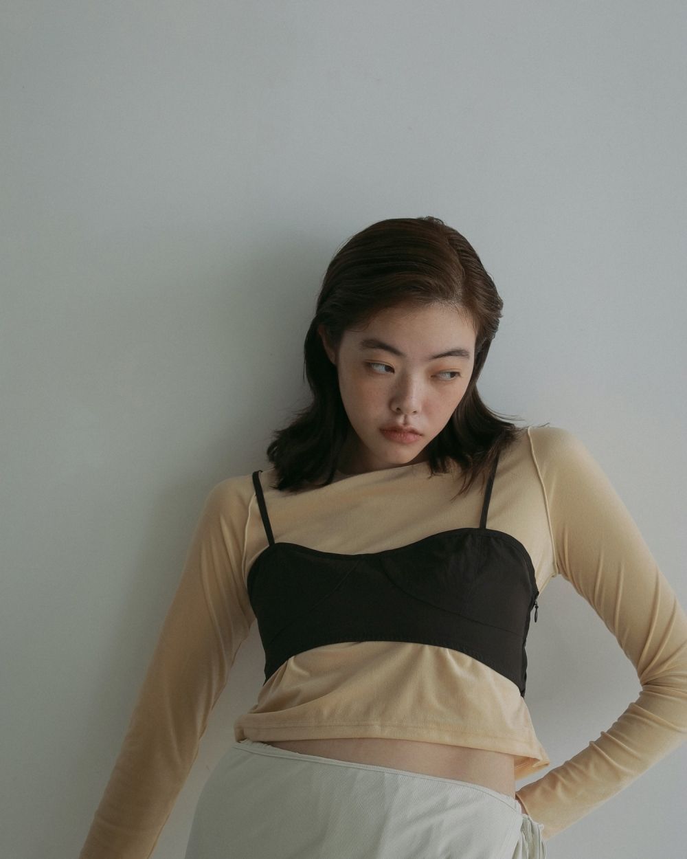 anuke Stitch Bra Top ブラウン ànuke - Stitch Bra Top / ステッチブラトップ (ブラウン) | Sir