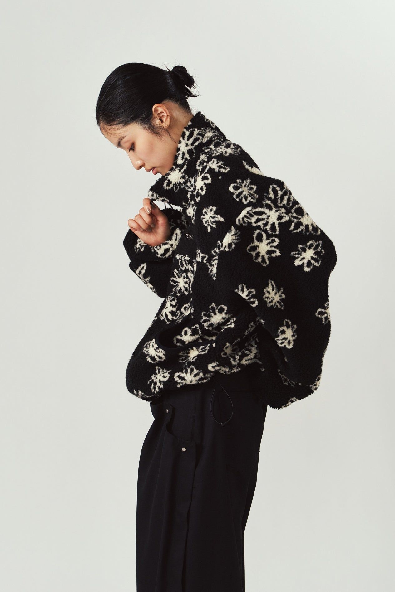 フラワー ボアフリース (ブラック) flower boa fleece(unisex) (Black) / 26AW