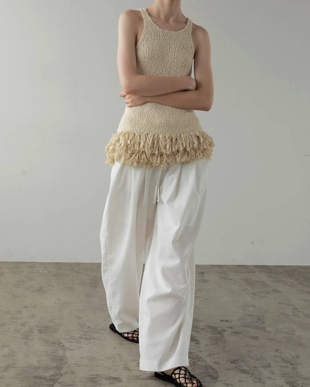 リネンラフパンツ (ホワイト) Linen Rough Pants (White) / 27SS