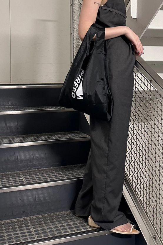 RECYCLE ECO-BAG M / リサイクルエコバッグ ミディアム (ブラック) / 折りたたみゴム付き / マチ有り / コンビニサイズ