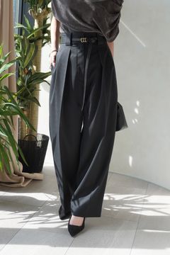 ツイル2タック ハイウエストパンツ (ブラック) TWILL / 2-TUCK HIGH-WAIST PANTS (Black) / 26AW