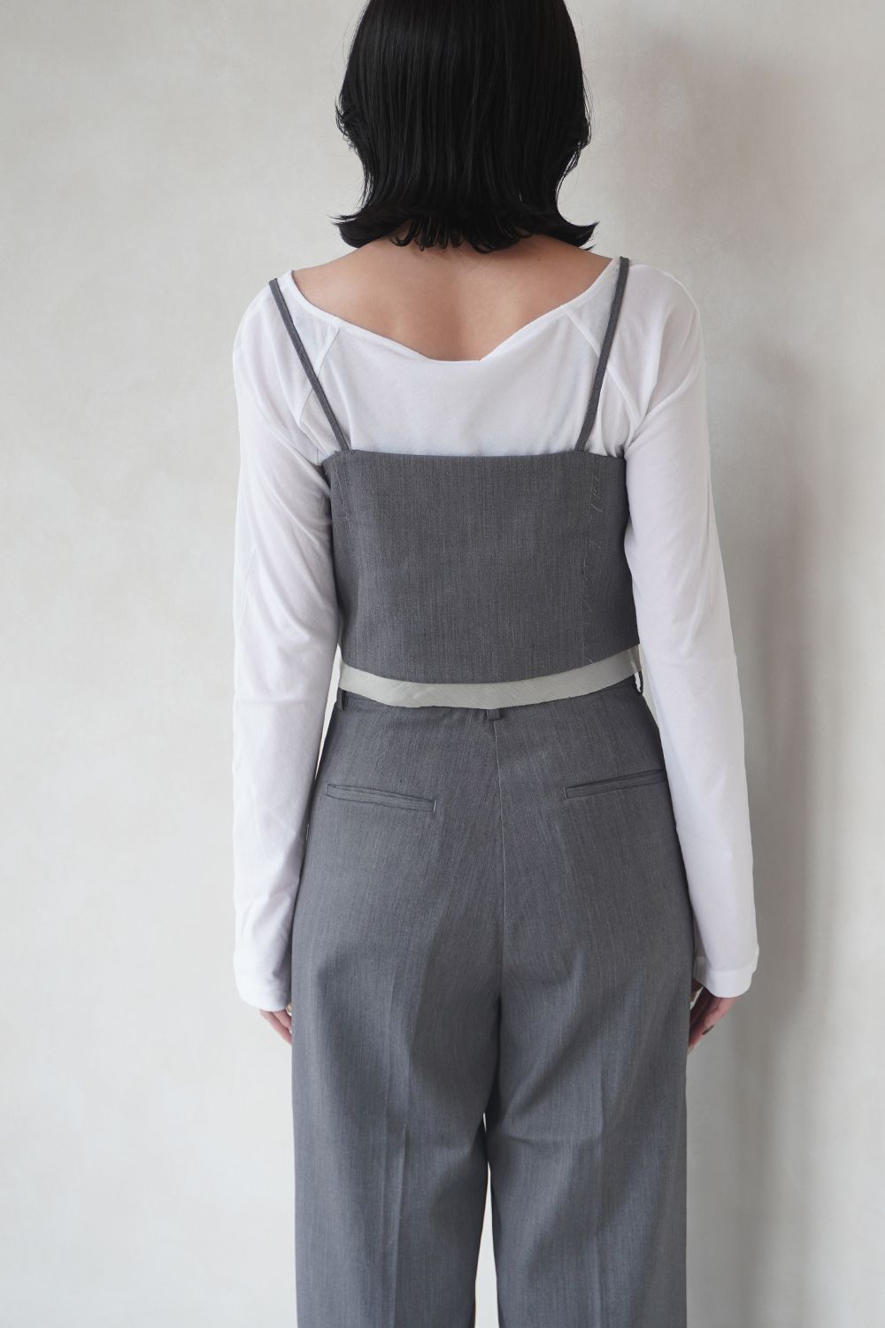 Cutoff Twill Bustier / カットオフツイルビスチェ (チャコールグレー)