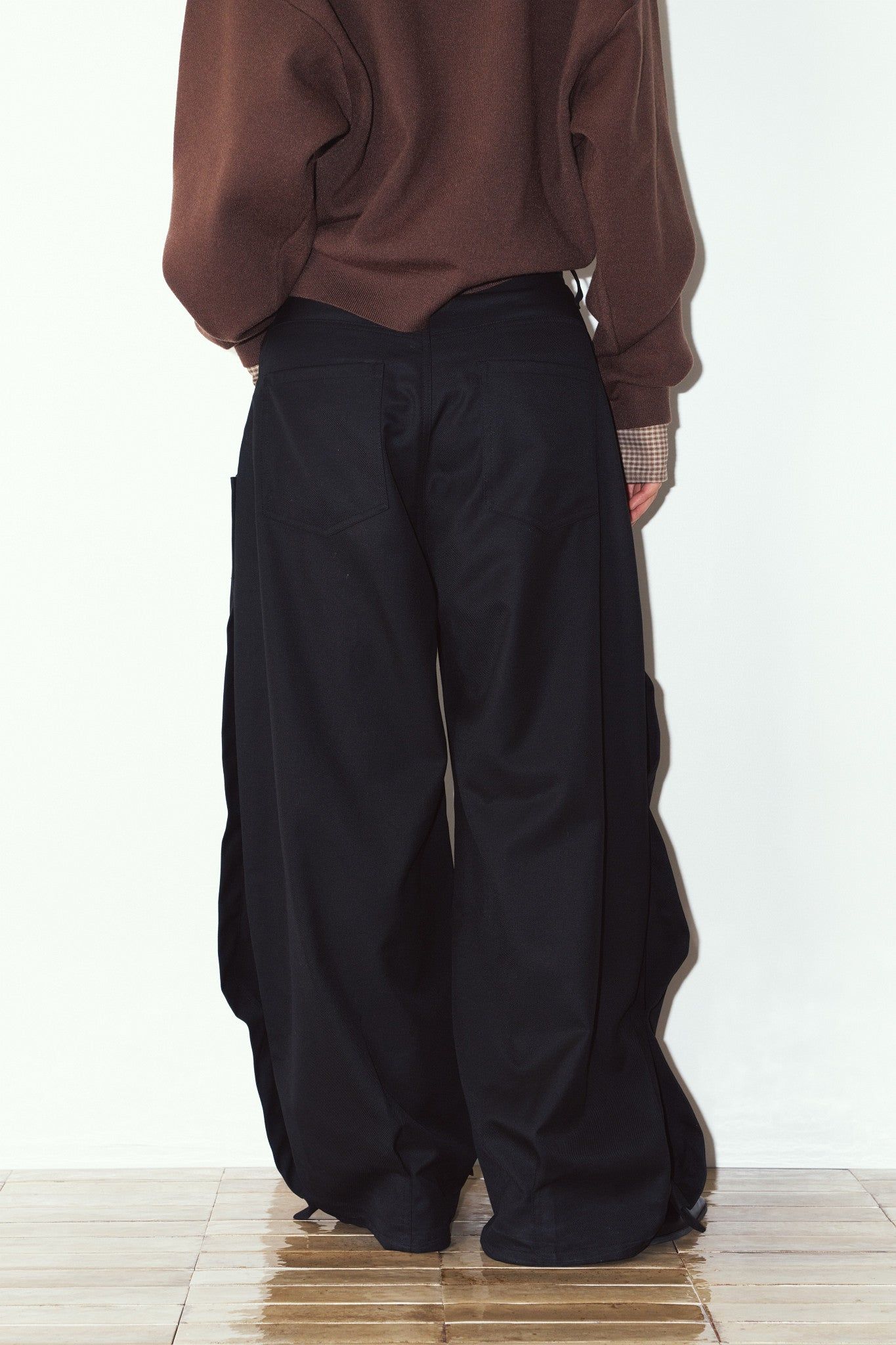 クリング ドレープパンツ (ブラック) cling draped pants(unisex) (Black) / 26AW