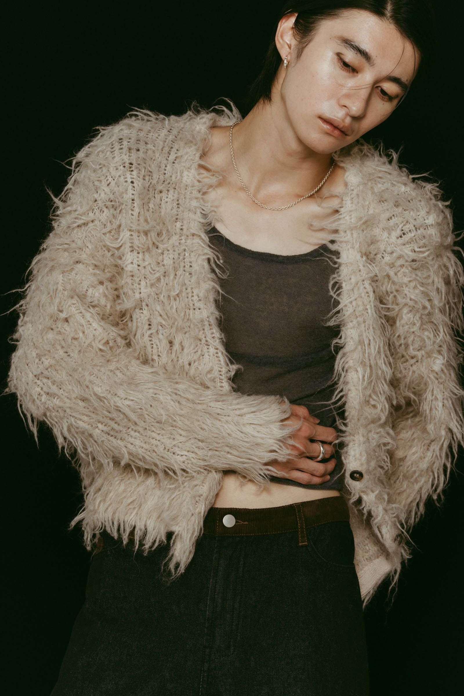 shaggy cardigan / シャギーカーディガン (ライトベージュ) / 25AW