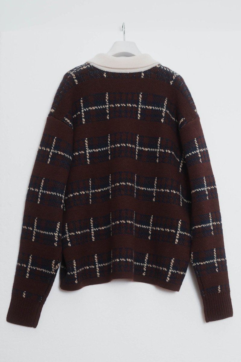 vintage lager knit(unisex)/navybeige | KNUTH MARF