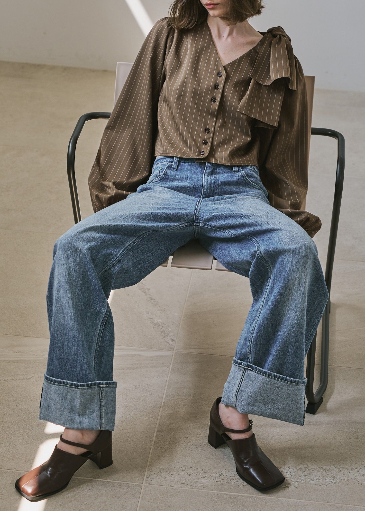 【Healthy DENIM × WILLFULLY】"Chronos" rollup straight denim PT / ヘルシーデニムコラボ ロールアップストレートデニムパンツ (ブルー) / 25AW /