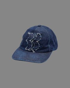 BB Logo Damaged Denim Cap / BBロゴ ダメージキャップ (ブルー)