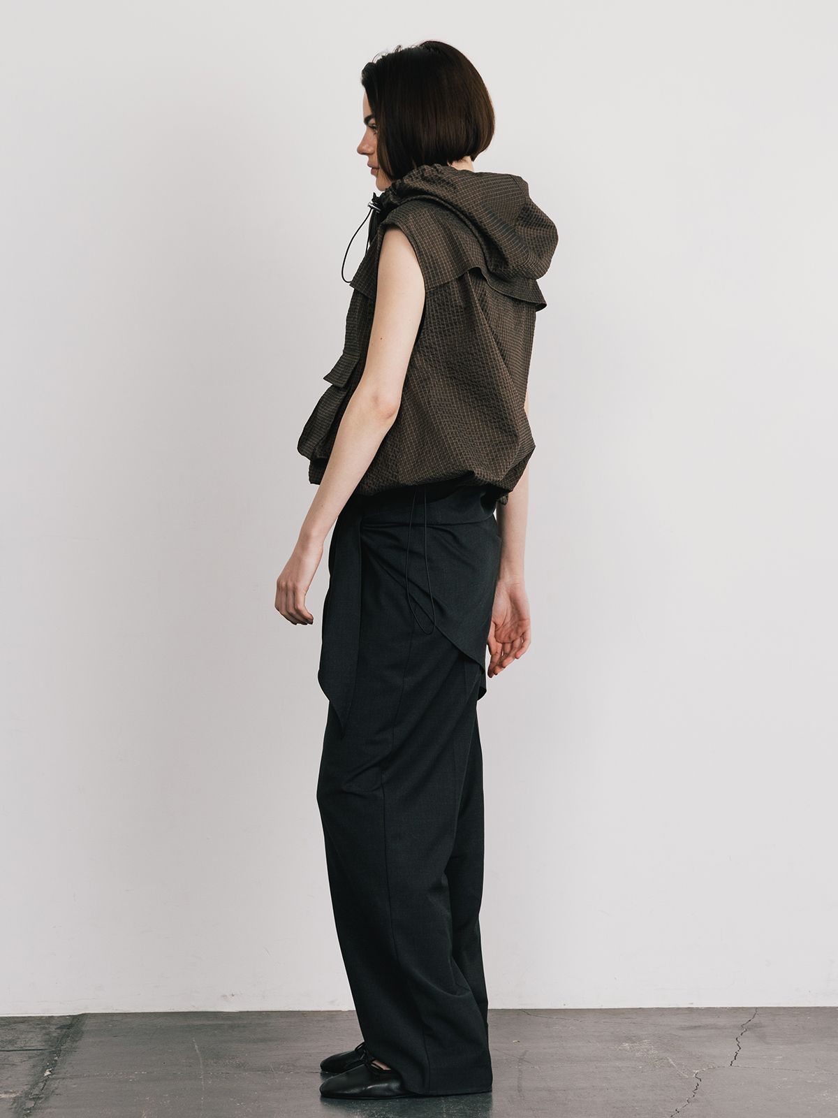【25SS】UTILITY ZIP FISCHER VEST / ユーティリティ ジップベスト (ブラウン)