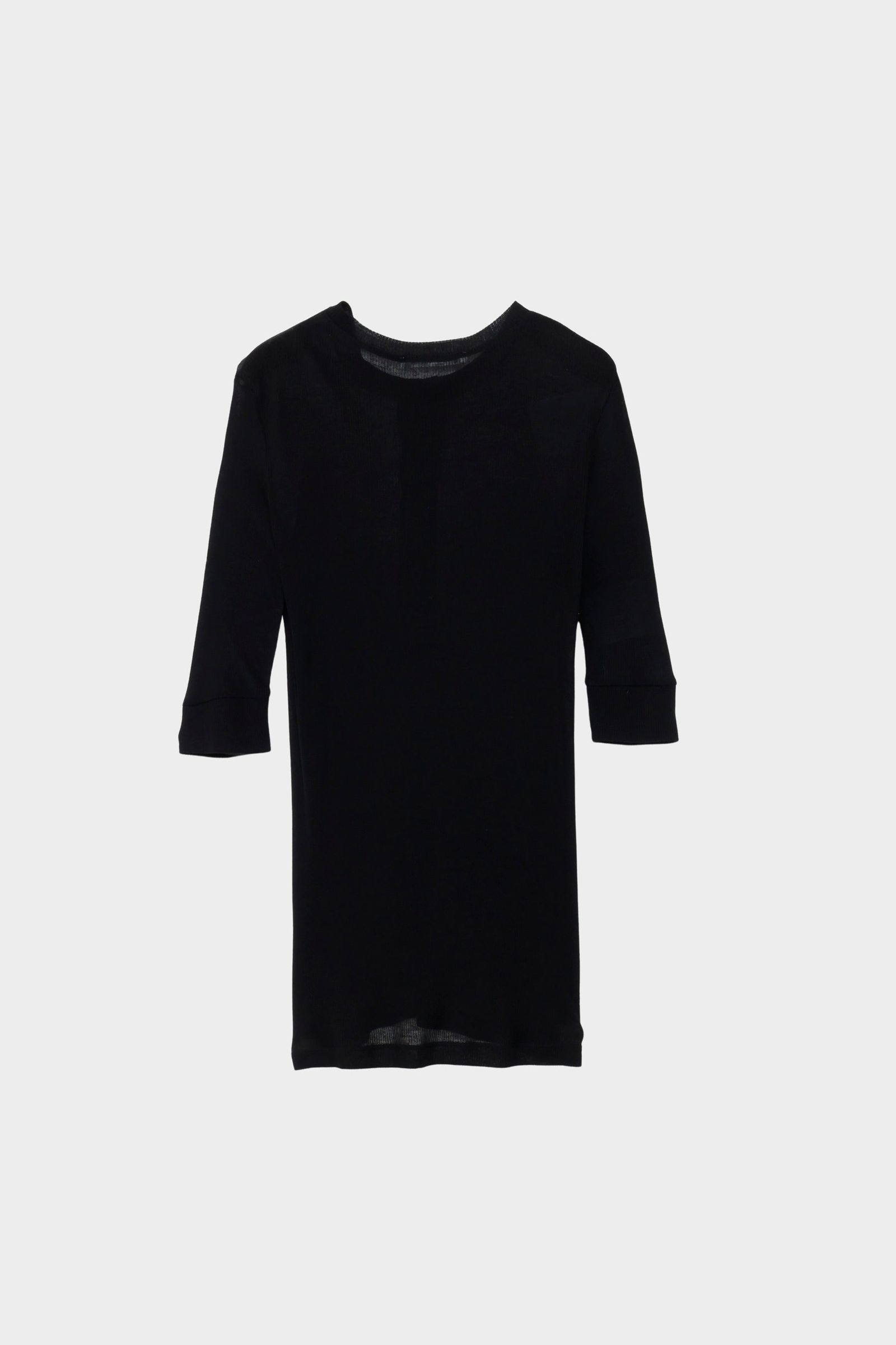 ヘンリートップス (ブラック) TENCEL CASHMERE HENLEY TOP (Black) / 26SS