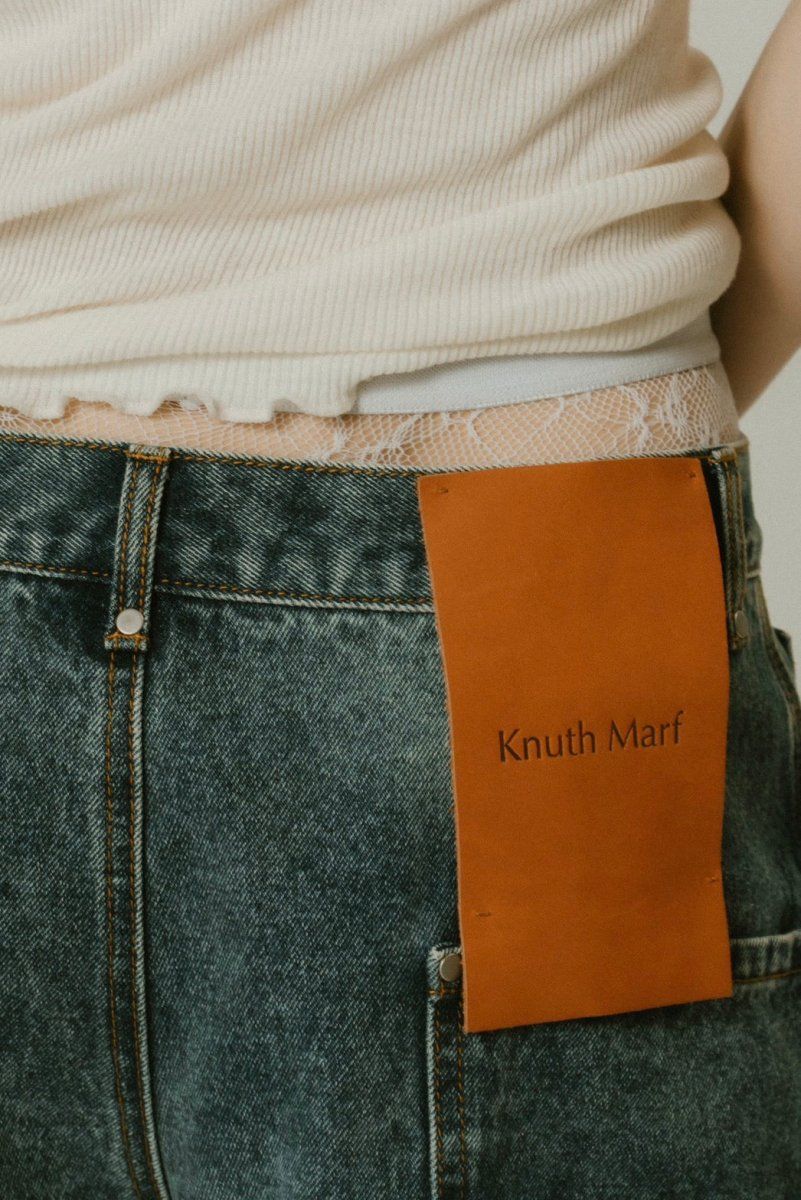 Knuth Marf - back label denim half pants / バックラベル