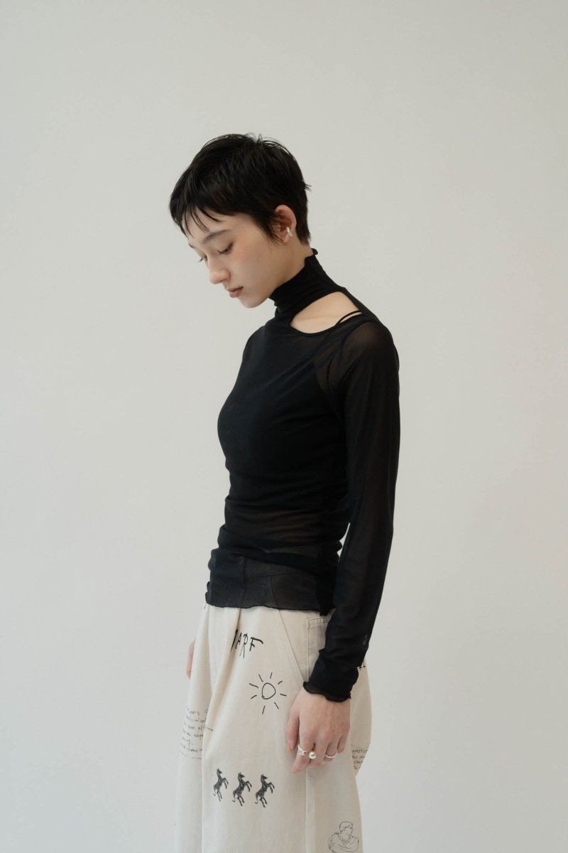 sheer logo tops / シアーロゴトップス (ブラック) / 25SS