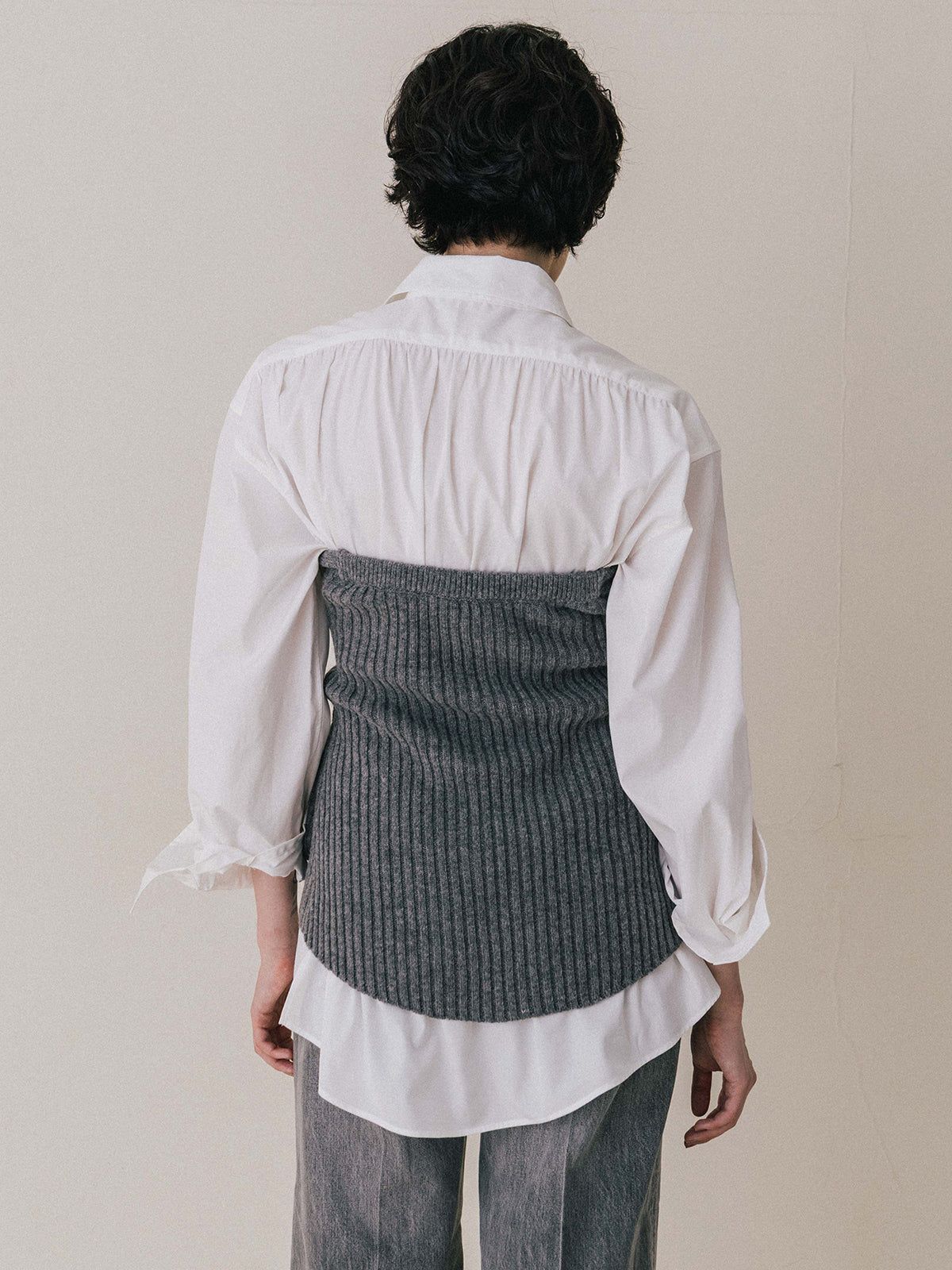 【25AW】MILITALY KNIT BUSTIER / ミリタリー ニットビスチェ (グレー)