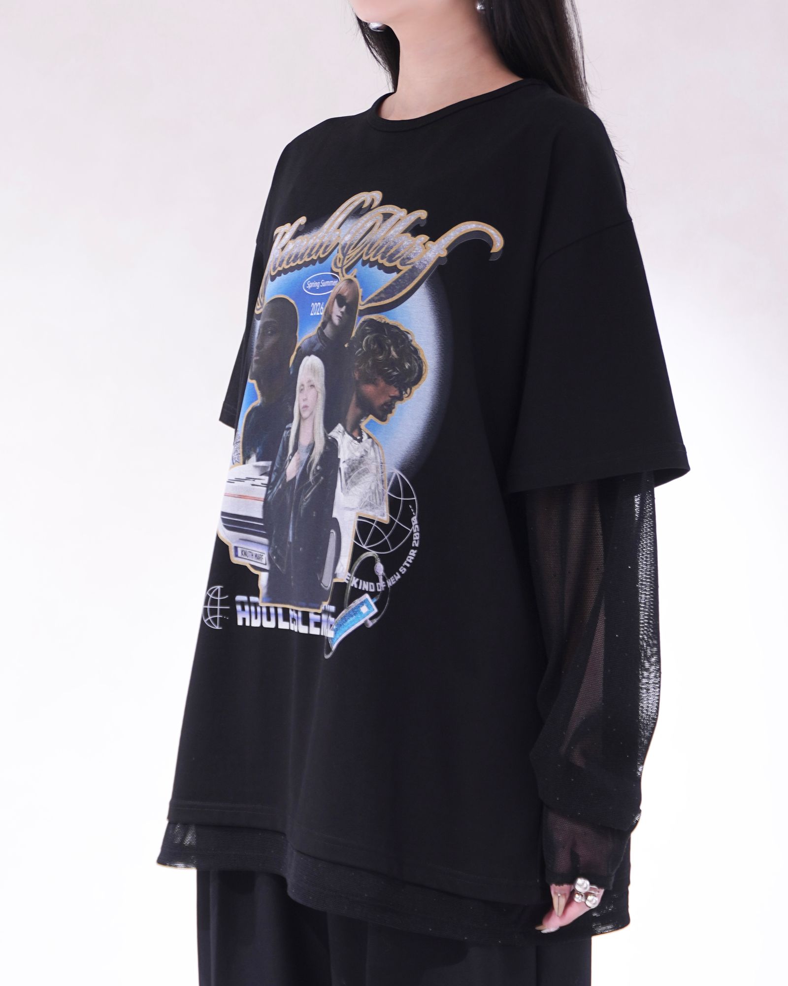 レイヤードTシャツ (ブラック) AI future layered t-shirt(unisex) (Black) /  26SS