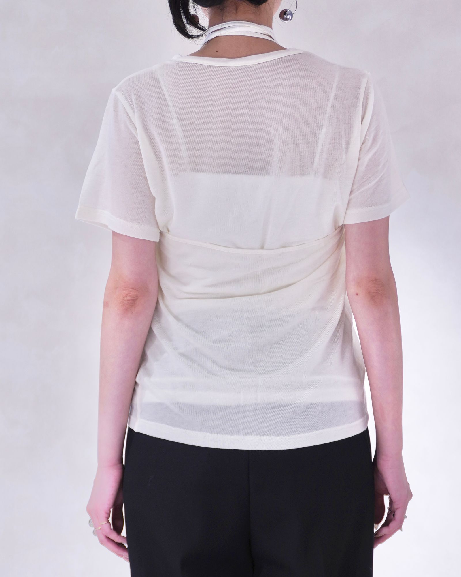 レイヤードカットトップス (アイボリー) LAYERED CUT TOPS (Ivory) /  26SS