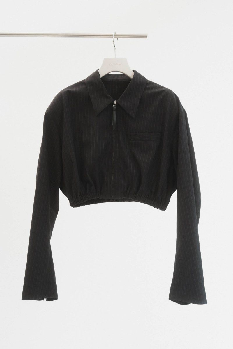 ストライプシャツブルゾン (ブラック) stripe shirt blouson (Black)