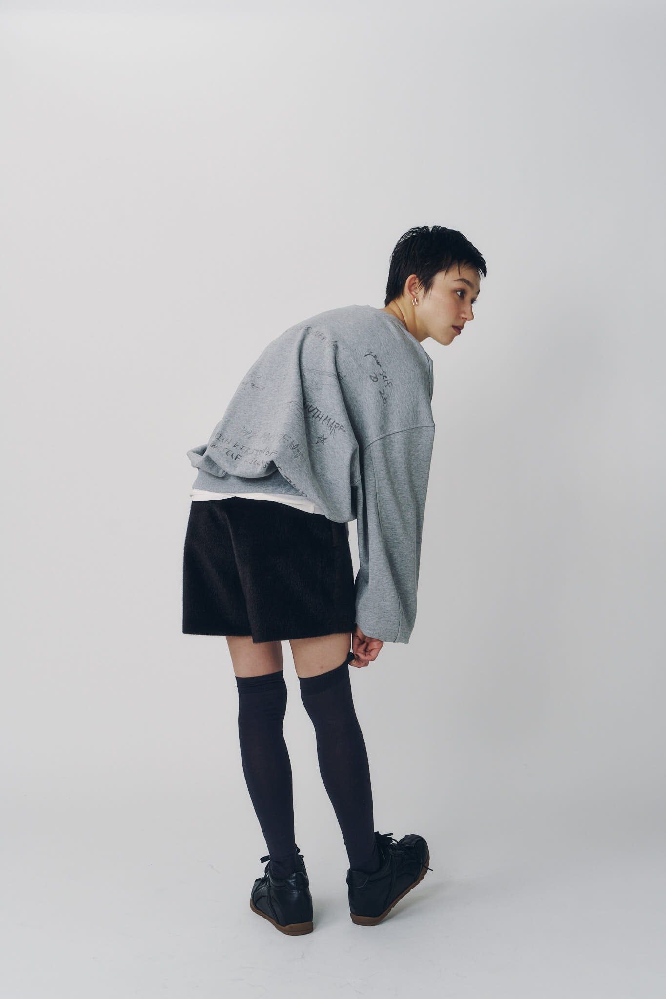 メッセージ スウェット (グレー) message sweatshirt(unisex) (Gray) / 26AW
