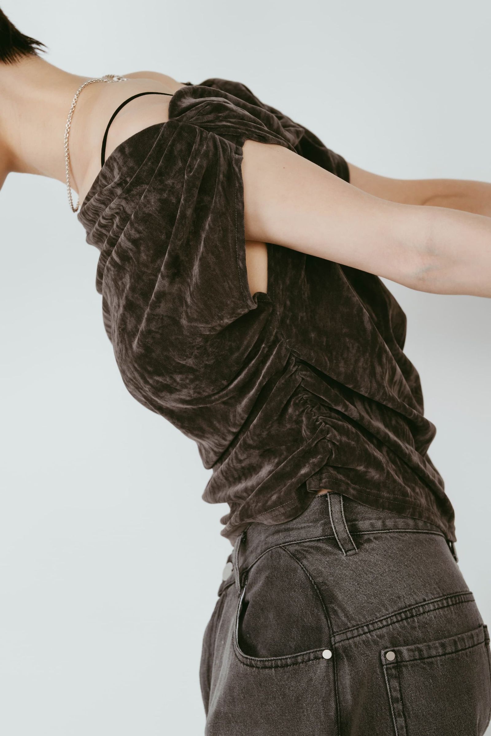 シアーベロア トップス (グレー) sheer velour top (Gray) /  26SS