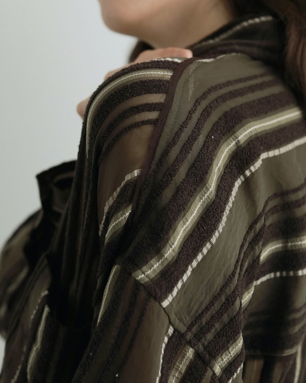 Sheer Stripe Shirts / シアーストライプシャツ (ブラウン)