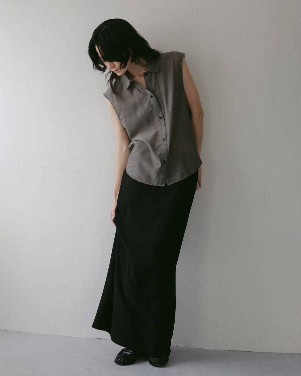 ジョーゼットペンシルスカート (ブラック) Georgette Pencil Skirt (Black) / 27SS