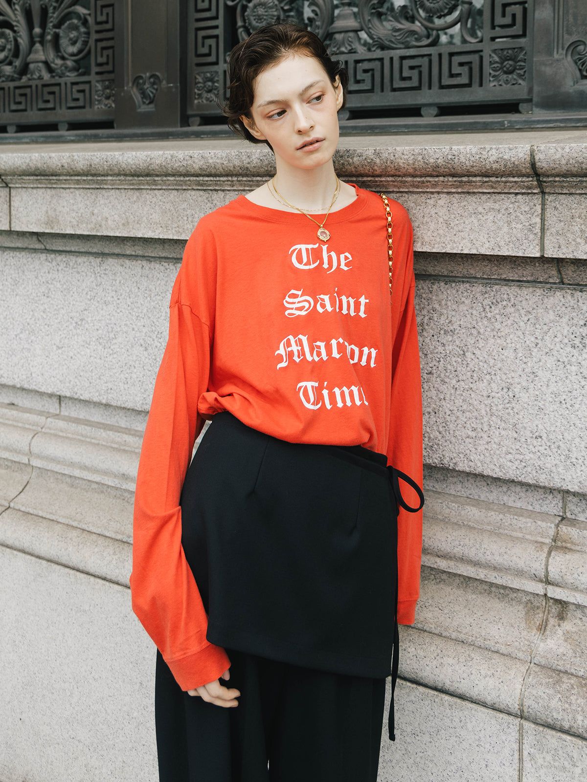 パーマネント ロングスリーブ Tシャツ (Sain Maroon Times) PARMANENT L/S TEE /  26AW