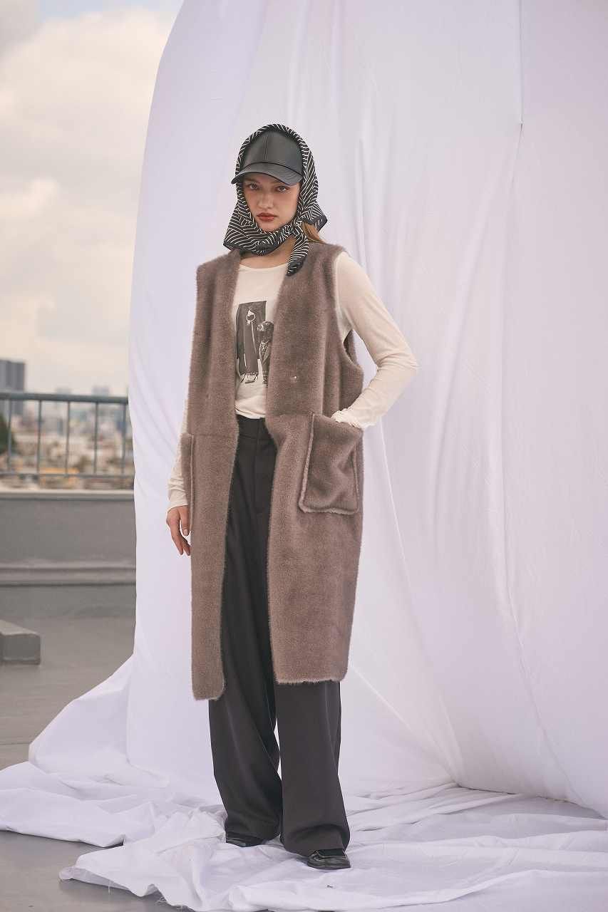 リバーシブル ムートンジレ (ベージュ) Reversible shearling gilet (Beige) / 26AW
