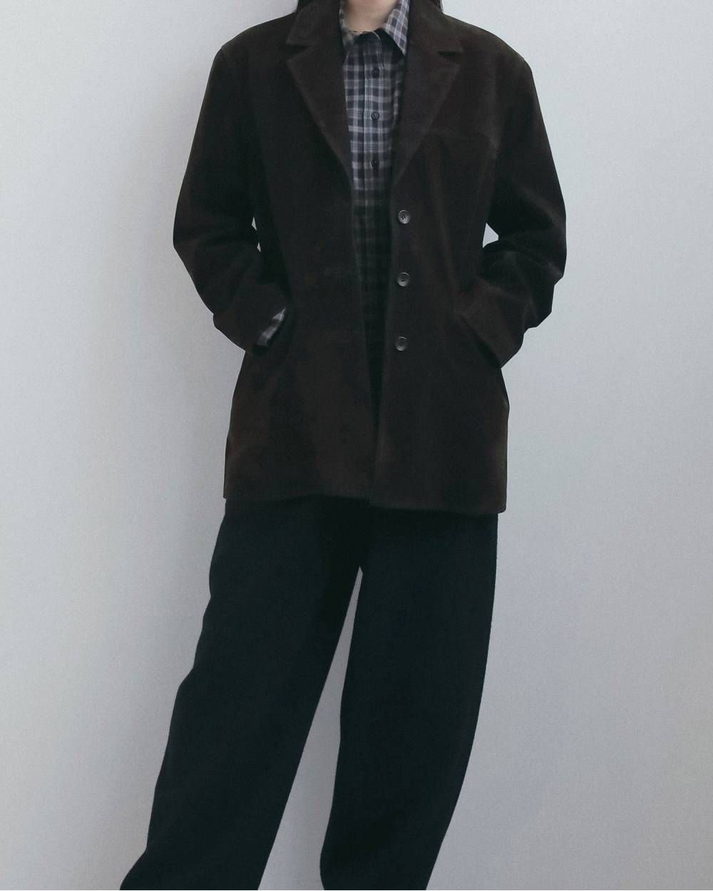エコスエードジャケット (ダークブラウン) Eco Suede Jacket (Dark brown) / 26AW 【6月29日まで期間限定予約】