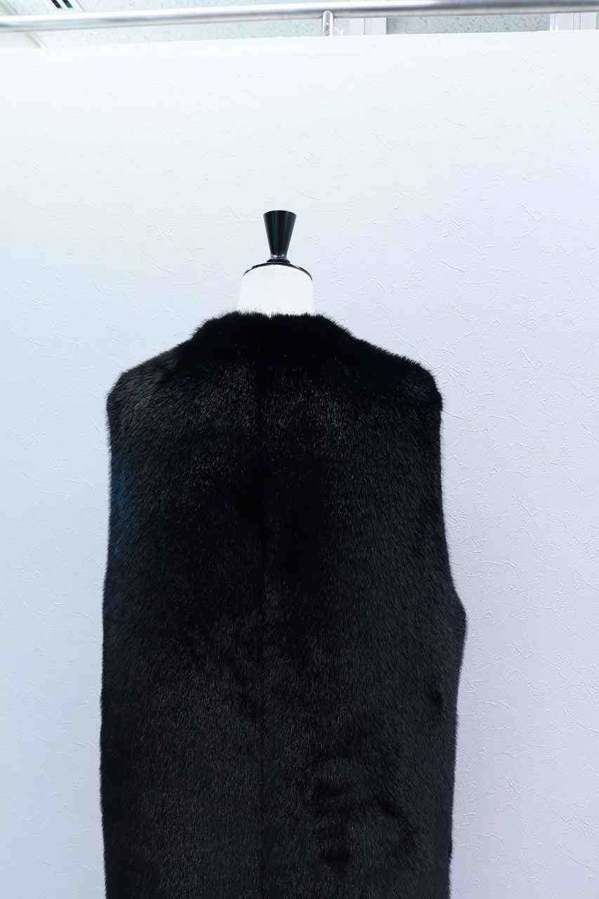 リバーシブル ムートンジレ (ブラック) Reversible shearling gilet (Black) / 26AW