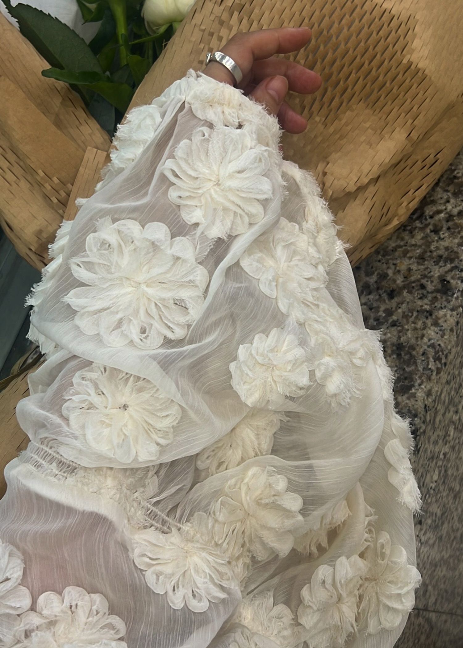 flower motif sheer BL (Ivory) / フラワーモチーフシアーブラウス (アイボリー) / 26SS