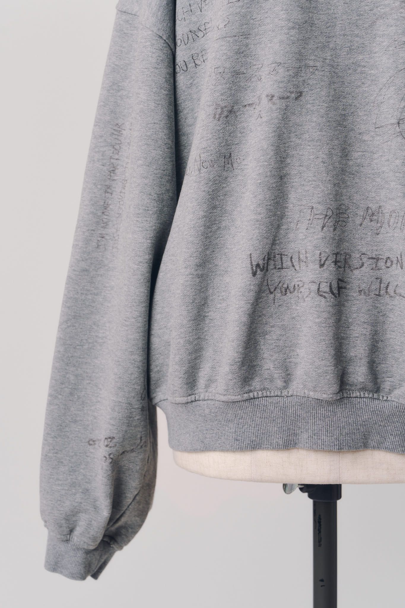 メッセージ スウェット (グレー) message sweatshirt(unisex) (Gray) / 26AW