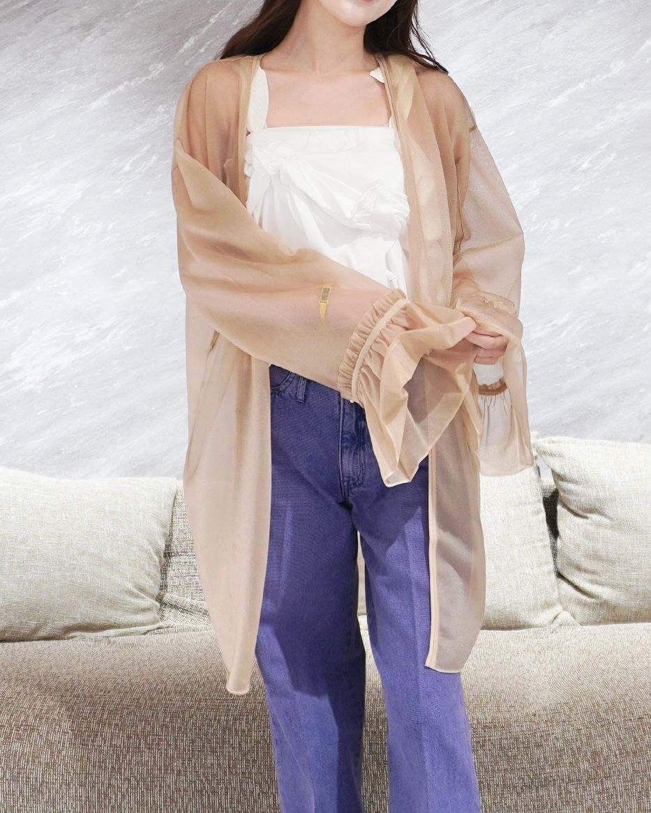 品質は非常に良い SHEER NL - NOUNLESS KNIT シアーニットカーディガン / CARDIGAN トップス