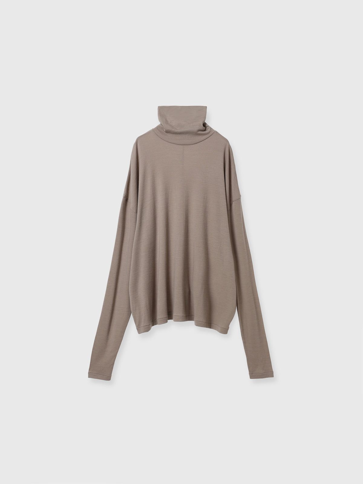 【BF割引対象12/2まで】【25AW】FINE WOOL OVER HIGH NECK TOPS / ファインウール ハイネックニットトップス  (ベージュ)
