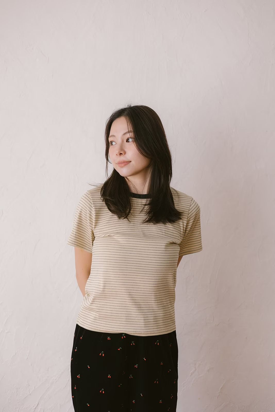 コンフォートスリムボーダーTシャツ (ベージュ) Slim Border T-shirt (Beige) /  26SS