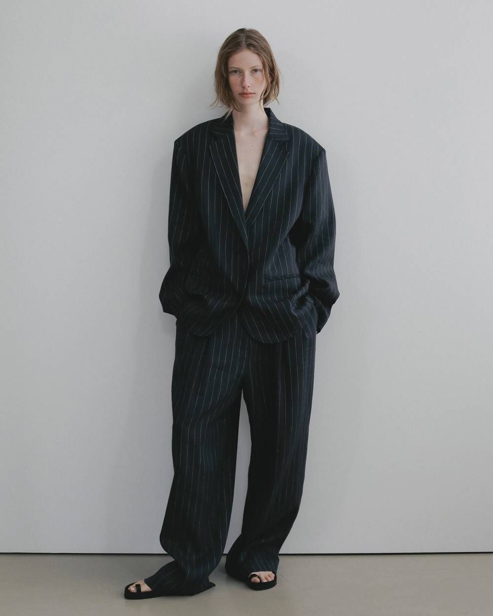 リネンタックパンツ (ネイビー) Linen Tuck Pants (Navy) /  26SS