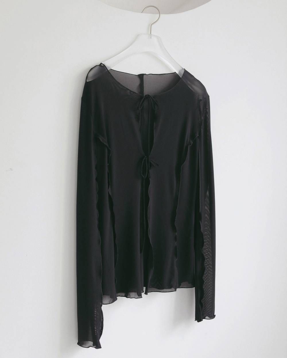 シアーチュールカーディガン (ブラック) Sheer Tulle Cardigan (Black) / 27SS