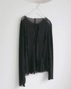 シアーチュールカーディガン (ブラック) Sheer Tulle Cardigan (Black) / 27SS