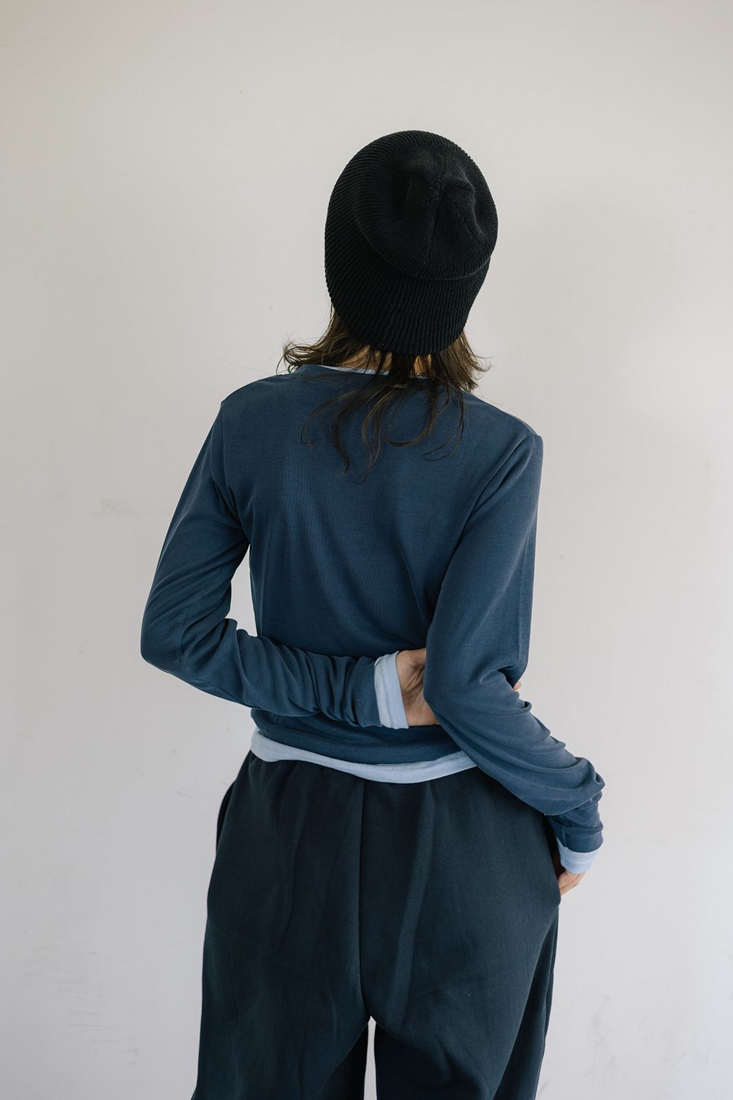 レイヤードライクロンT (ネイビー) Layered Long Sleeve T-shirt (Navy) / 26AW