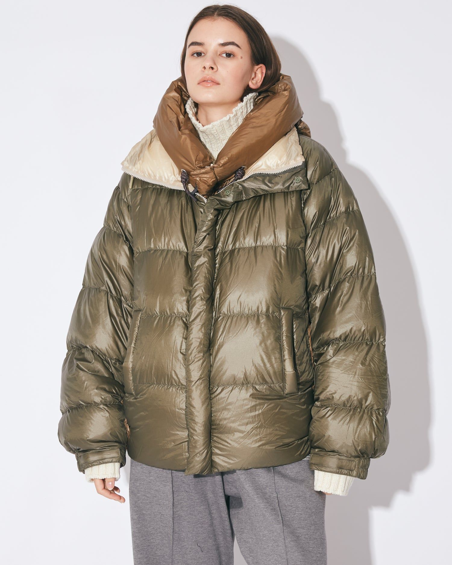 NANGA multilayering down vest blouson / ナンガ コラボレーション ダウンジャケット (ベージュ) / メンズ / レディース