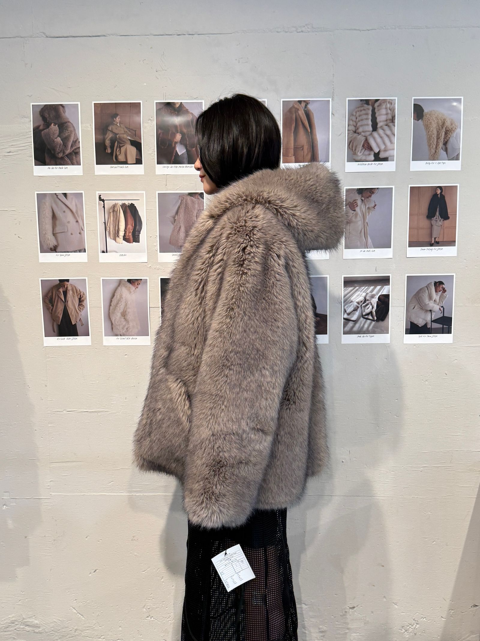 【25AW】Fox Like Fur Foodie Coat (ベージュ) / フォックスライクファー フーディコート / エコファー / フェイクファー