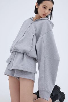 Edge forme ZIP hoodie / エッジフォーム ジップフーディ (グレー)