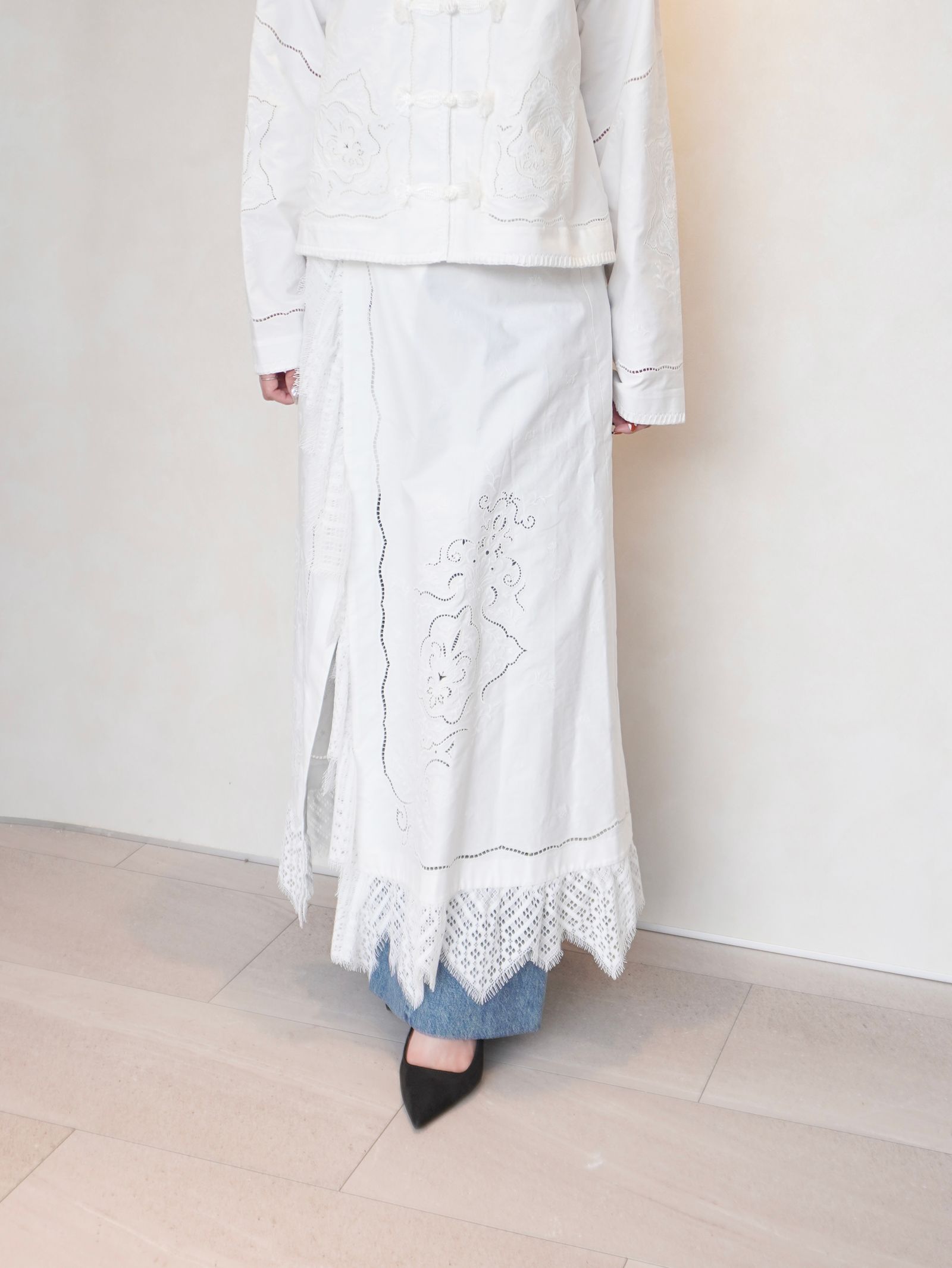 【25AW】VENEZIA LACE SKIRT / ヴェネツィアレーススカート (ホワイト)